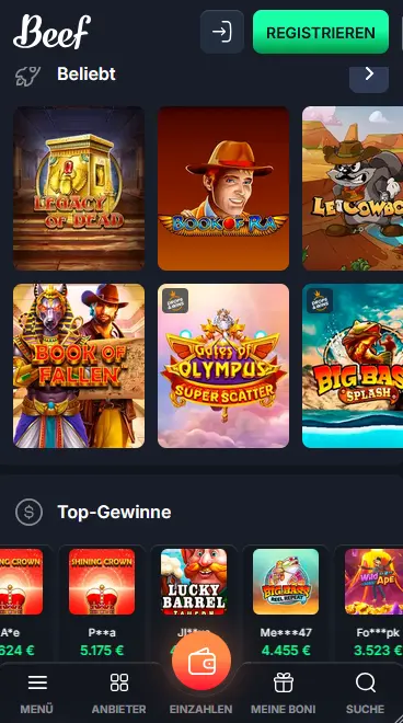 Beef Casino App Vorschau